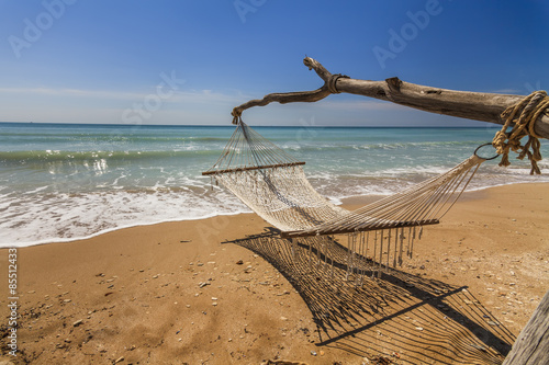 Obraz w ramie Hamak na brzegu morza