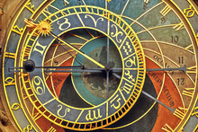 Front View Detail Of Prague Astronomical Clock