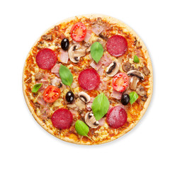 Sticker - Italian pizza with pepperoni, tomatoes, olives and basil