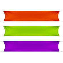 Red, Green And Purple Blank Empty Banners