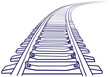 Curved endless Train track. Sketch of Curved Train track. Outlines. 