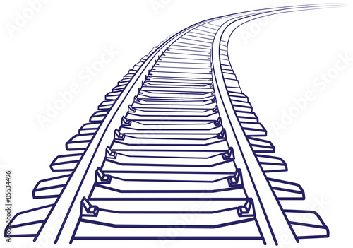 Vecteur Stock Curved Endless Train Track Sketch Of Curved Train Track vecteur-stock-curved-endless-train-track-sketch-of-curved-train-track