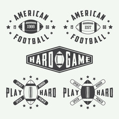 Wall Mural - Set of vintage rugby and american football labels, emblems and logo. Vector illustration