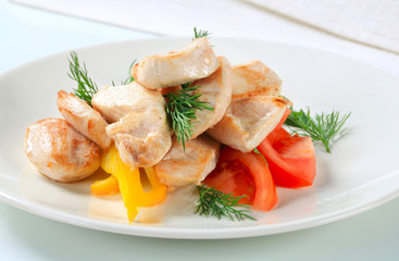 Wall Mural - Chicken breast pieces with vegetables