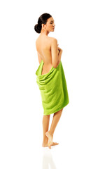 Sticker - Spa woman wrapped in towel