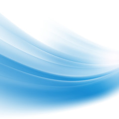abstract smooth blue wave background isolate on white background