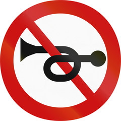 A Greek regulatory sign - no honking