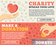 Charity, donation flat illustration concepts set