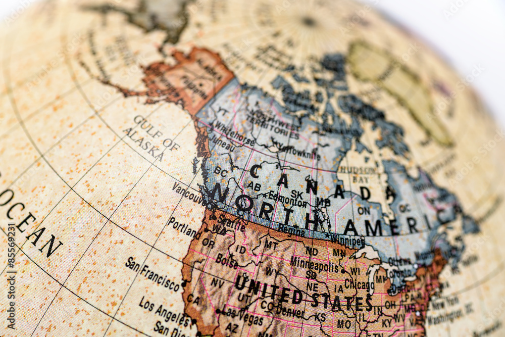 地球儀 カナダ Stock Photo | Adobe Stock