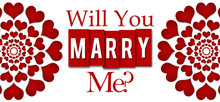 Will You Marry Me Red Hearts Stripes Horizontal 