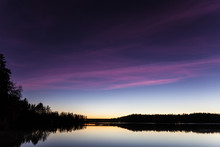 Serene View Of Calm Lake At Twilight