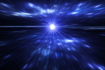 Wall Mural - night sky with stars - blue stars background with exploding supernova