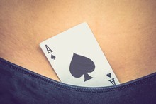 Female Sexy Body With Spades Ace Card In Their Panties