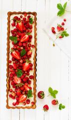 Sticker - Summer pie pastry with wild strawberries.