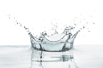  crown shaped water splash in natural color, isolated