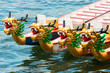 ABERDEEN,HONGKONG,JUNE 20 2015: Boats racing in the Love River for the Dragon Boat Festival in Aberdeen Hongkong