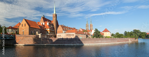 Naklejka na szybę Wrocław panorama Ostrowa Tumskiego