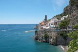 Fototapeta Miasto - View Atrani village from Amalfi peninsula Italy