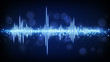 blue audio waveform background