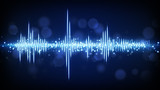 Fototapeta Do przedpokoju - blue audio waveform background