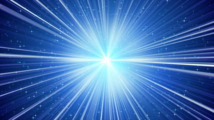 Wall Mural - blue shining light rays and stars background