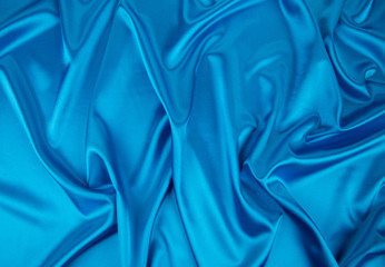 Blue silk drapery. 
