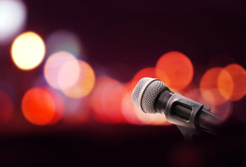 Microphone on stage background