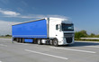 Transport einer Lieferung via LKW auf Autobahn // shipping cargo truck