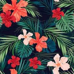 Foto zasłona roślina kwiat wzór tropikalny dżungla