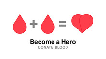 Become A Hero Donate Blood Vector