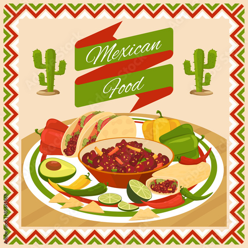 Plakat na zamówienie Mexican food poster