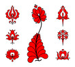 Traditional Hungarian embroidery floral elements