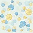 baby seamless buttons pattern, loch knopfe blau und gelb