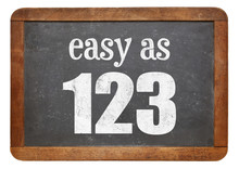 Easy As 123 Blackboard Sign