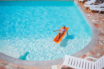 Sticker - Girl at swimming pool