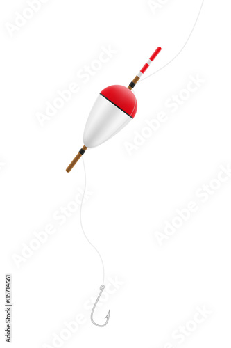 Fotografie, Obraz bobber with fishhook for fishing vector illustration