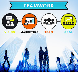 Canvas Print - Teamwork Team Collaboration Connection Togetherness Concept