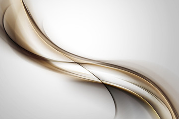 Wall Mural - Abstract Brown Waves On Gray Background