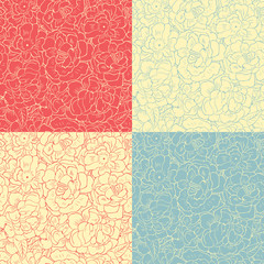 Wall Mural - seamless flower patterns