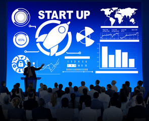 Sticker - Corporate Business People Start Up Presentation Seminar Concept