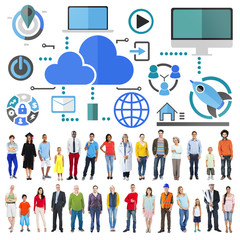 Sticker - Cloud Computing Network Online Internet Storage Concept