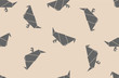 Seamless origami pattern with paper doves.