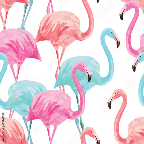 Board z aluminiowym obramowaniem Wzór akwarela flamingo