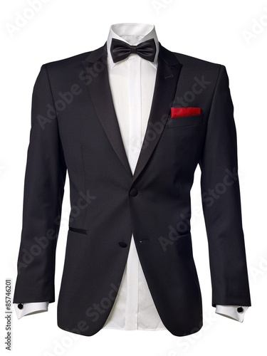 Valokuva  mens tuxedo jacket isolated on white