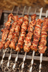 Wall Mural - Barbecue grilled pork shashlik meat