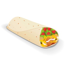 An Isolated Tasty Burrito On A White Background