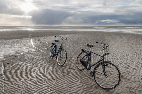 Fototapeta na wymiar Juist, Strand, Fahrrad, Ostfriesische Insel