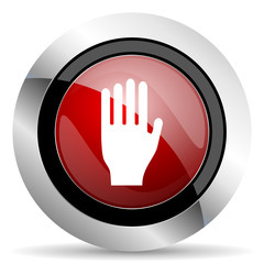 stop red glossy web icon