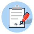 Vector signing contract icon