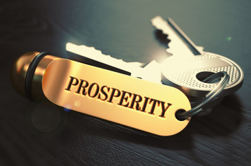 Wall Mural - Keys with Word Prosperity on Golden Label.